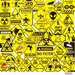 Autocollant "Attention" pour signalisation claire