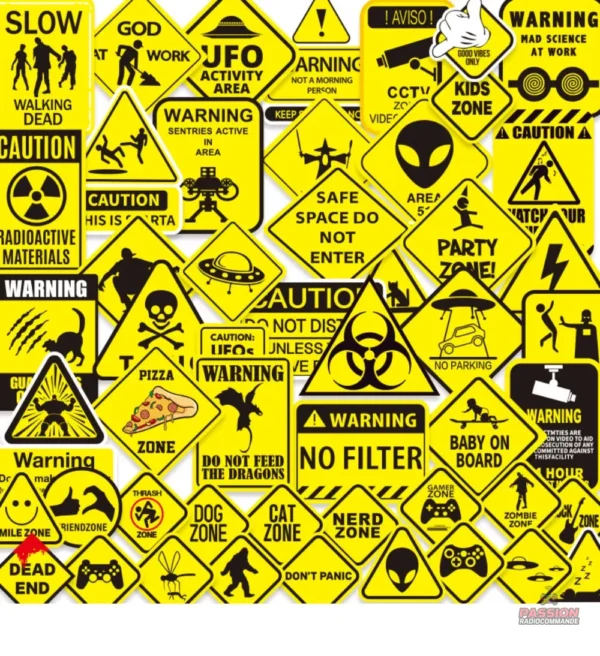 Autocollant "Attention" pour signalisation claire