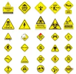 Autocollant de sécurité "Attention" pour usage intérieur