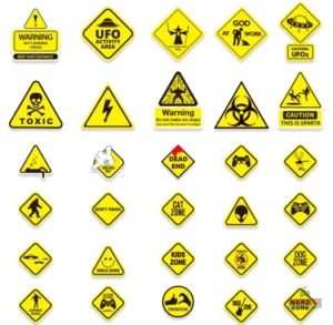 Autocollant de sécurité "Attention" pour usage intérieur