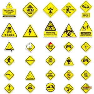Autocollant de sécurité "Attention" pour usage intérieur