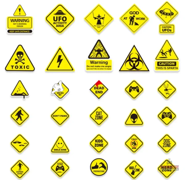 Autocollant de sécurité "Attention" pour usage intérieur