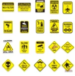 Étiquette autocollante "Attention" pour avertissements divers