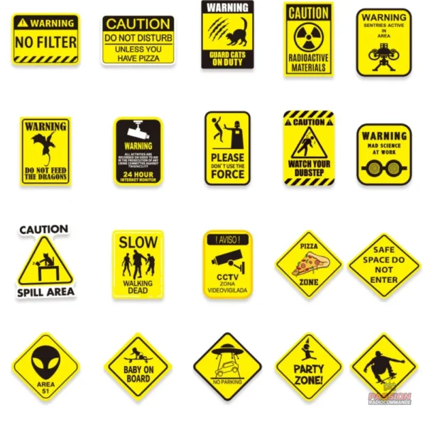 Étiquette autocollante "Attention" pour avertissements divers