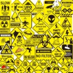 Autocollant "Attention" pour mise en garde visuelle