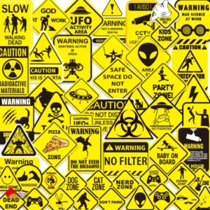Autocollant "Attention" pour mise en garde visuelle