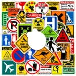 Autocollant "Attention" à utiliser dans les espaces publics