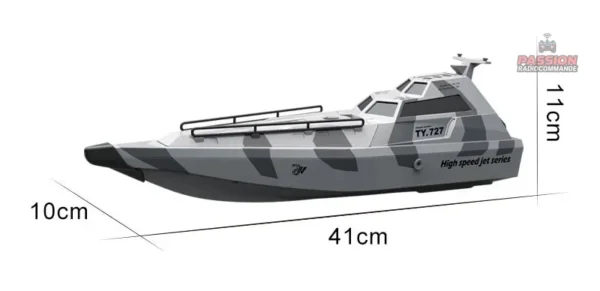 Bateau RC rapide avec télécommande intuitive et facile à utiliser