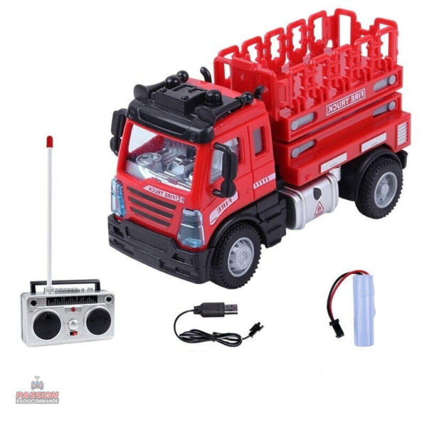 Camion pompier téléguidé, jouet d’action pour les petits