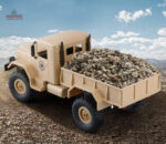 Camion télécommandé style militaire, idéal pour le jeu en plein air