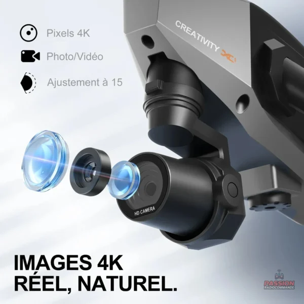 Drone 4K avec caméra de haute résolution pour vidéos fluides