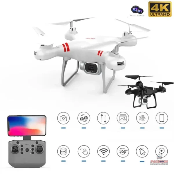 Drone wifi compact avec caméra intégrée pour des prises de vue aériennes