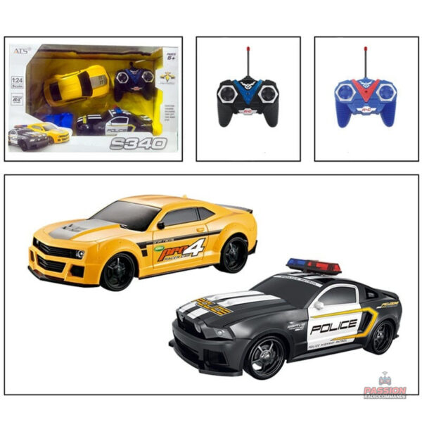 Modèle de voiture de police télécommandée, design réaliste