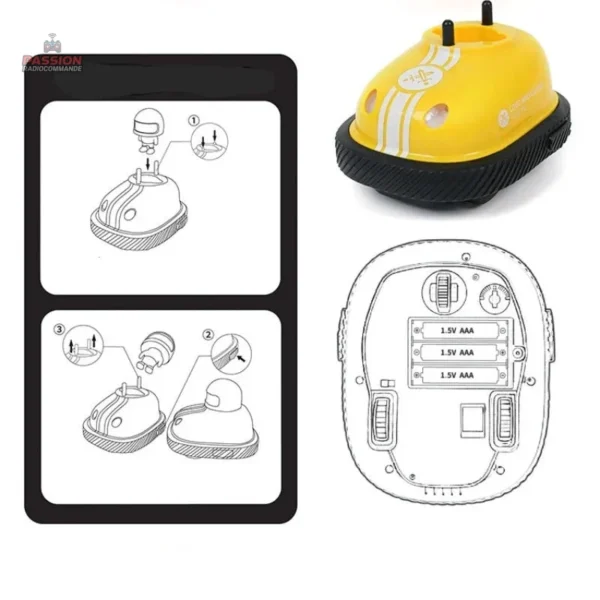 Petit véhicule télécommandé, idéal pour les tout-petits en jeu