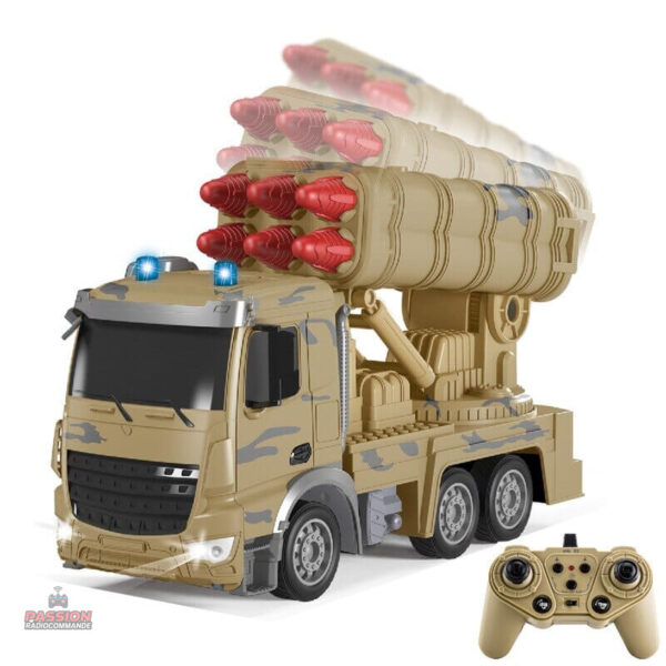 Camion télécommandé avec design militaire robuste