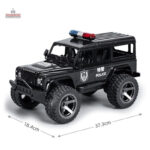 Voiture télécommandée au design de police, idéale pour les enfants