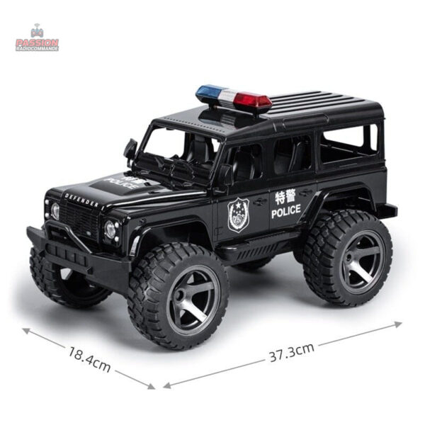 Voiture télécommandée au design de police, idéale pour les enfants
