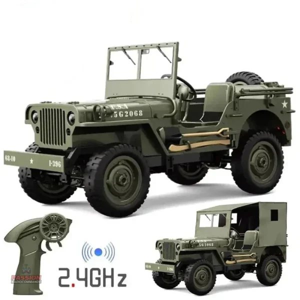 Voiture radiocommandée militaire réaliste