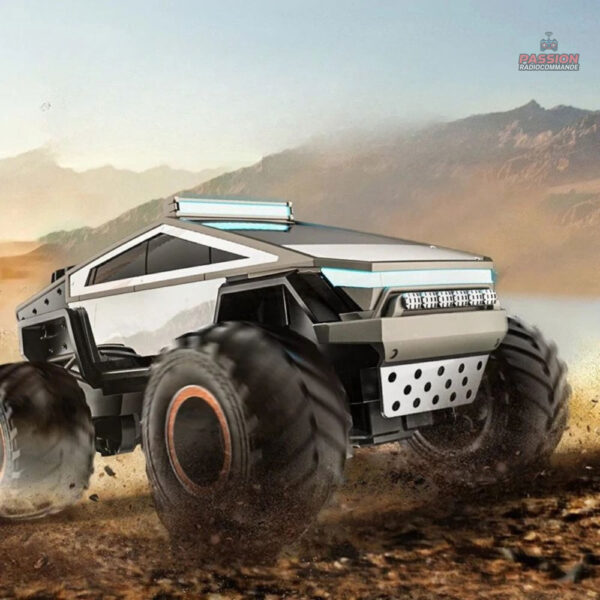 Aventure avec la voiture télécommandée Cybertruck tout terrain