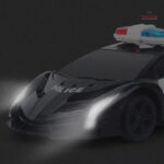 Voiture radiocommandée design policier, idéale pour enfants