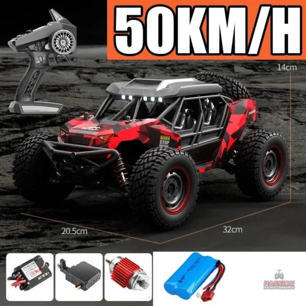 Voiture radiocommandée adaptée aux terrains difficiles